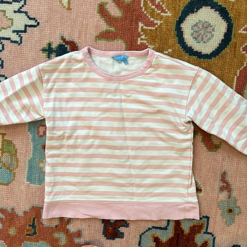 Draper James pink stripe sweatshirt size S